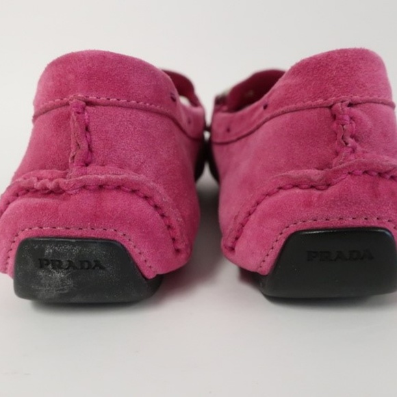 Prada Driving Moccasins Pink Suede Size 40 - Picture 5 of 7